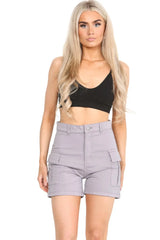 Trousers Casual Shorts Party Pants for Women In Grey Cicay