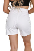 Trousers Casual Shorts Party Pants for Women In Grey White Cicay