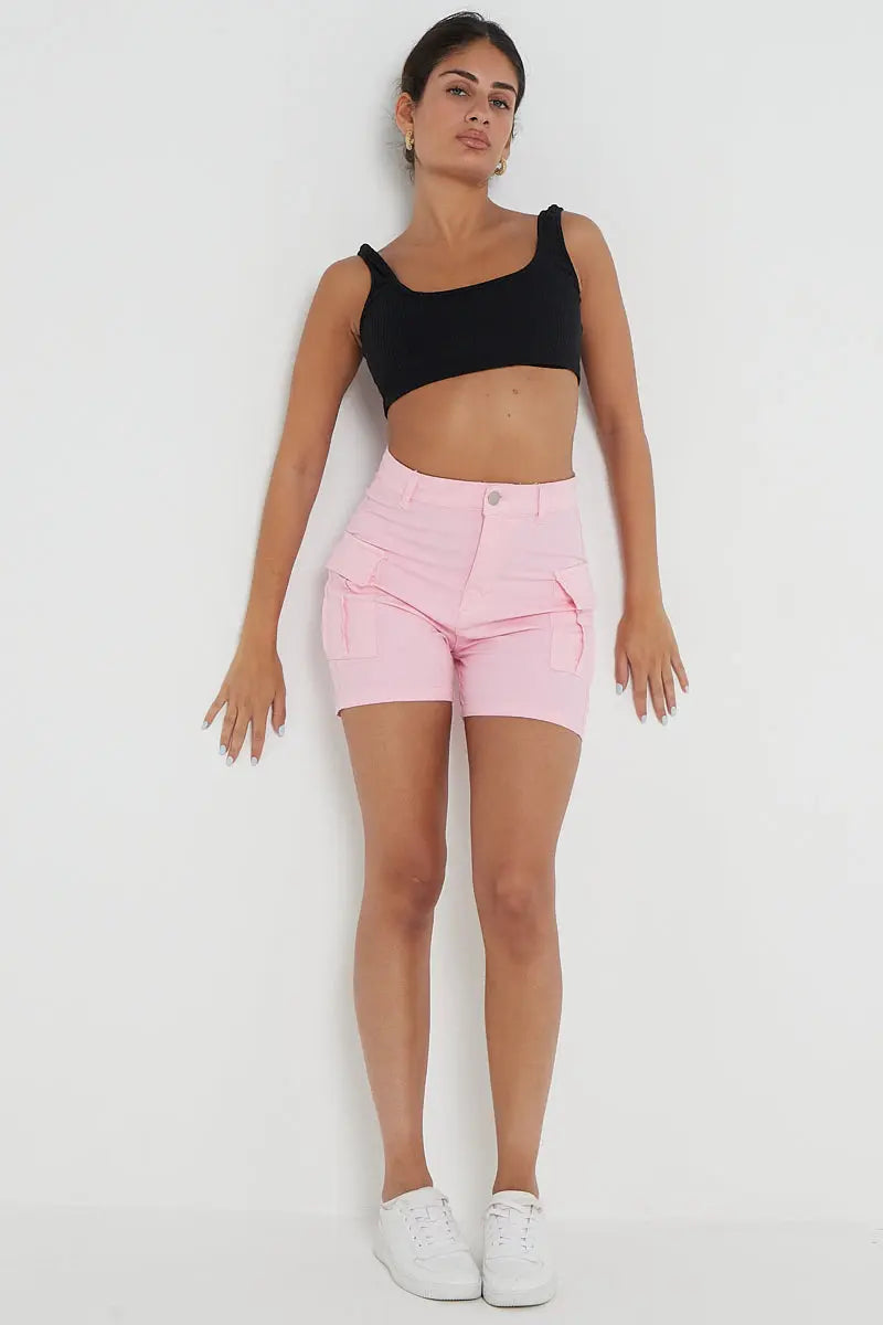 Trousers Casual Shorts Party Pants for Women In Pink Cicay