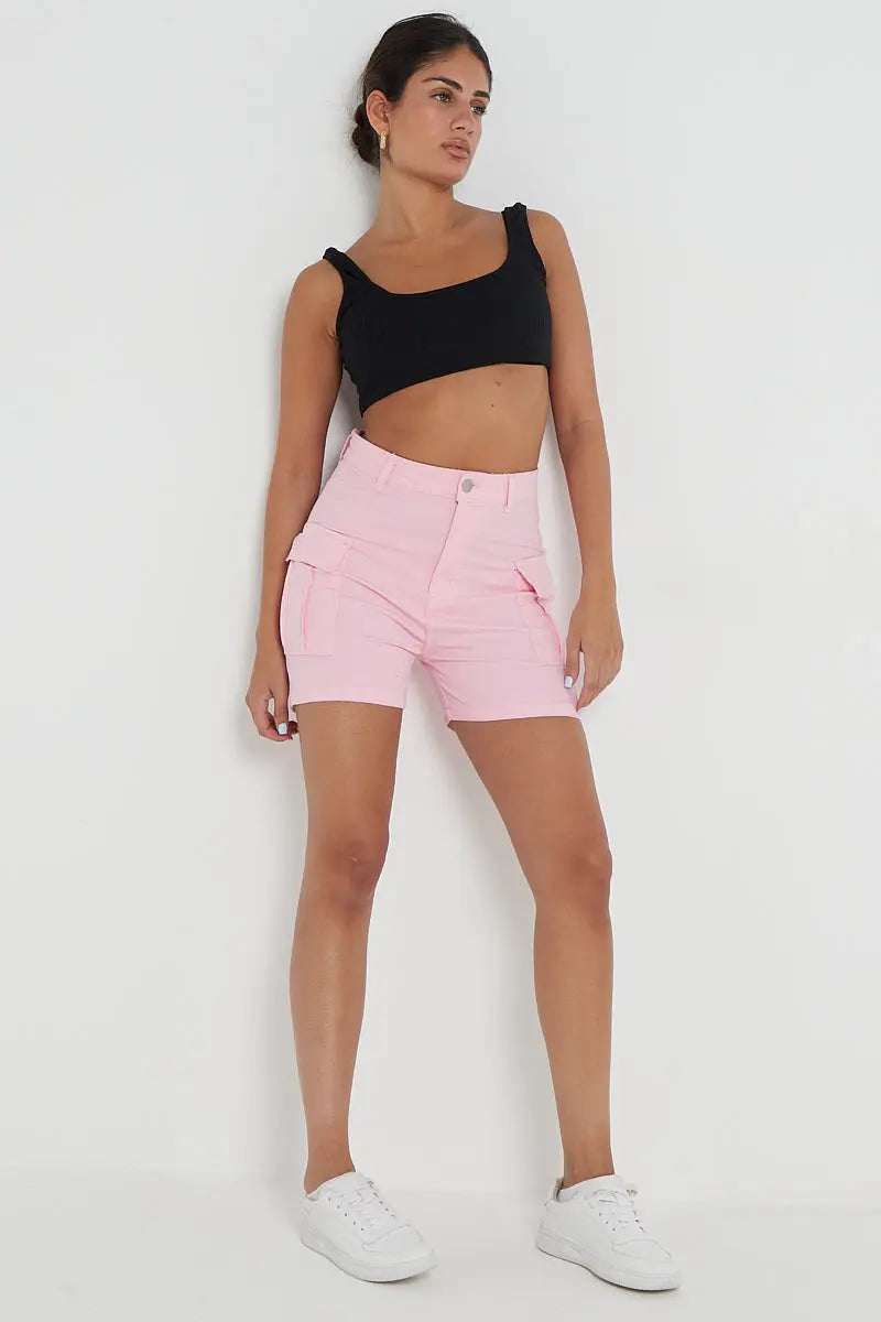 Trousers Casual Shorts Party Pants for Women In Pink Cicay