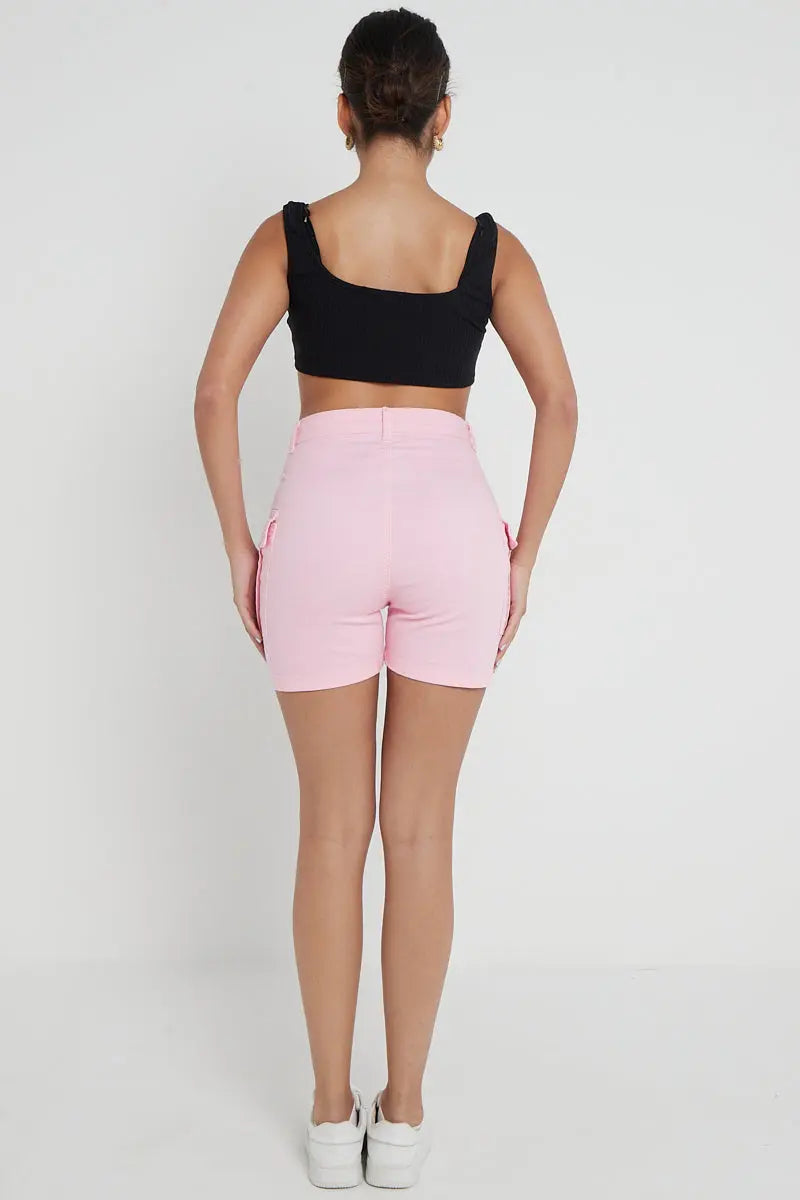 Trousers Casual Shorts Party Pants for Women In Pink Cicay