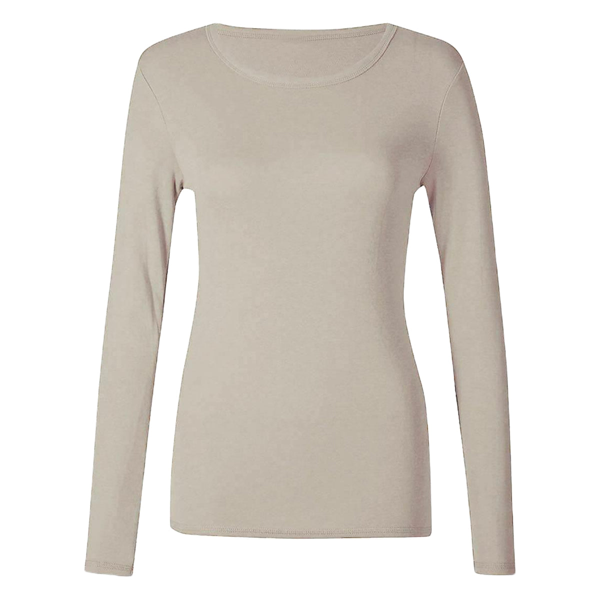 Beige long-sleeve shirt on a white background