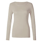 Beige long-sleeve shirt on a white background