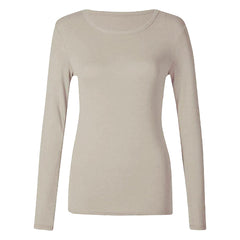 Beige long-sleeve shirt on a white background
