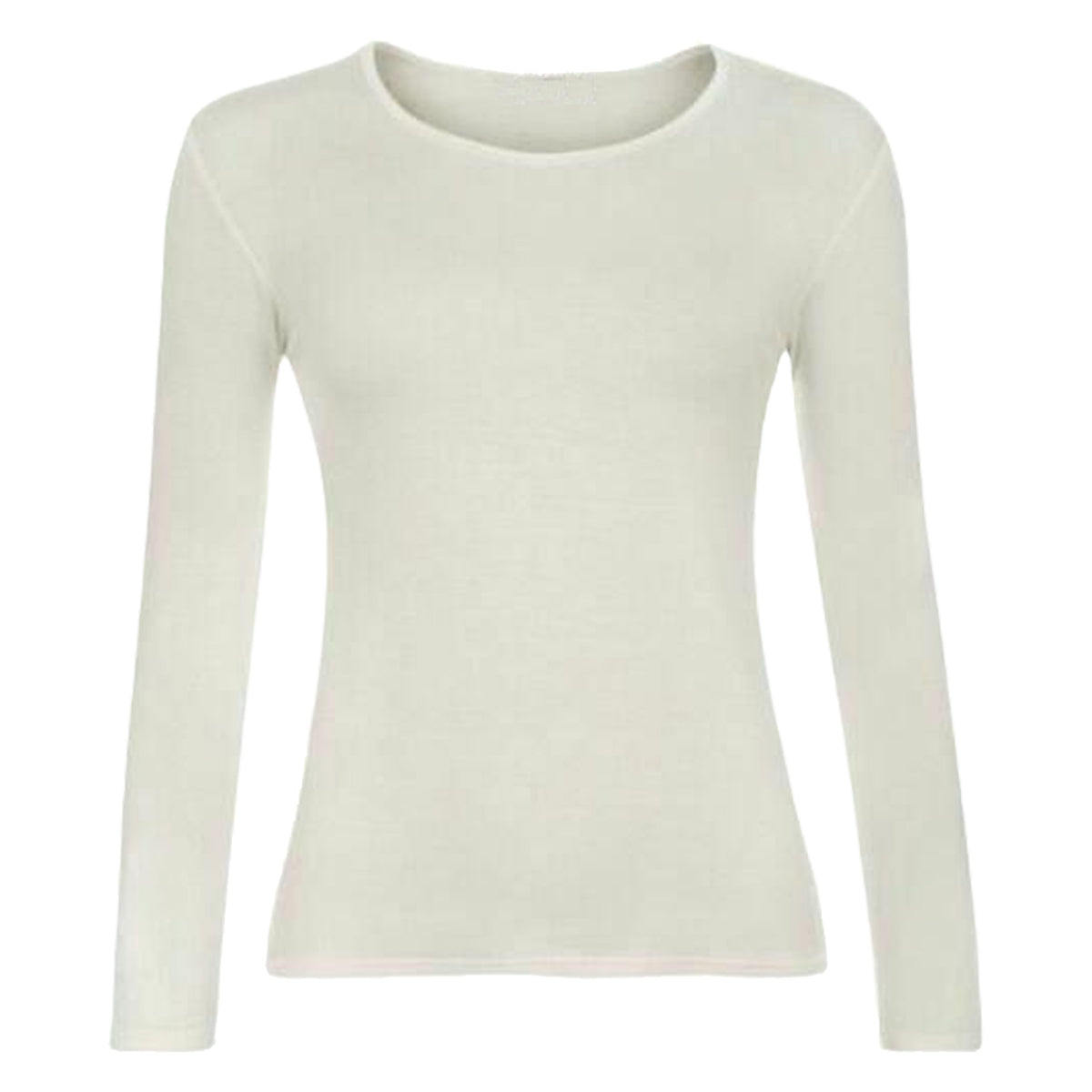 cream long-sleeve shirt on a white background