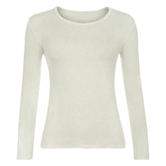 cream long-sleeve shirt on a white background